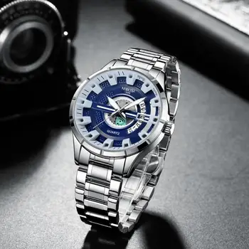 NIBOSI Prekės 2021 Vyrai Laikrodžiai Vyrams Kvarcinis Analoginis Dienos Šviesos Laikrodis atsparus Vandeniui Juoda Nerūdijančio Plieno Laikrodis Vyrų Laikrodis