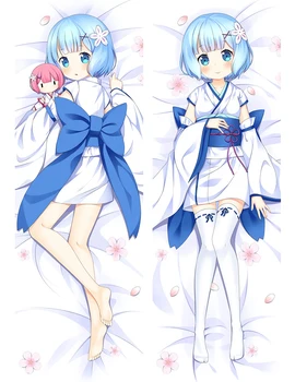 Anime RE NULIO Pradeda Gyvenimą Kitoje pagalvių užvalkalus Dakimakura atveju Seksuali mergina 3D dvipusė Lovos Kūno Hugging užvalkalas 10