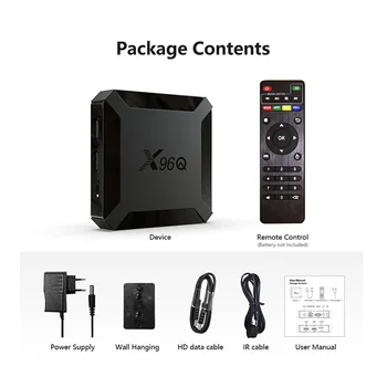 X96Q Smart Android 10.0 TV Box 1G/2G RAM 8G/16G ROM 4K H. 265 2.4 G wifi imtuvą TV box Quad Core Allwinner H313 PK X96mini TV box
