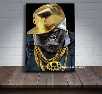 Drobė Gyvūnų hip-hop gorila Nuotraukas, Namų Dekoravimas Paveikslų, Plakatų HD Spaudinių Sienos Meno Modulinės Kambarį Įrėminti