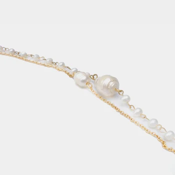Amorita boutique Gamtos perlas dvigubi karoliai su ilgai stilius