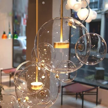 Šiaurės Stiklo Burbuliukai Dizaineris sieniniai šviestuvai restoranas kūrybos priedai veltiniams, vilna lempa šiuolaikinio gyvenimo kambarį viešbutyje kabo žibintai rungtynių