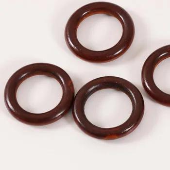 55mm 20pcs Tamsiai kavos spalva vintage medžio žiedas medienos linijos rudos apvalios mediniai karoliukai 