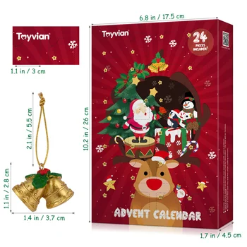 Toyvian Advento Kalendorius su 24PCS Kabantys Papuošalai Kalėdų Atgalinės atskaitos Kalendorius Partija Pasisako už Kalėdų Šventės Dekoras