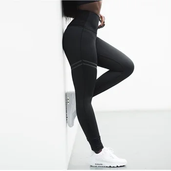 Activewear Aukšto Juosmens Fitneso Antblauzdžiai Moterims, Kelnės Mados Kratinys Treniruotės Legging Ruožas Slim Sportinę Jeggings