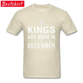 Juoda 3D Laiškas Spausdinti Marškinėlius Karaliai Yra Gimęs gruodžio Geek Top marškinėliai Klasikinis Mados, O Kaklo marškinėliai Aukščiausios Kokybės Drabužiai