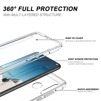 Prabanga Sunku Atveju, Huawei 30 Lite atveju su screen protector KOMPIUTERIUI TPU Silikono 360 visas apsaugos shpock atveju Rubisafe Funda Dangtis