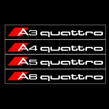 4PCS Už Quattro Audi Q5 Q7 Q3 A6 S6 A5 S5 A4 S4 A3 S3 S1 Automobilio Duris Raštas Rankena Anti Nulio, Lipdukas, Decal Priedai