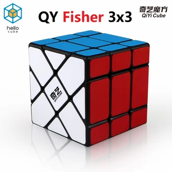 HelloCube Qiyi Fisher 3x3x3 Magija Keistą Kubo Formos cubo magico Anglies Pluošto lipdukai greitis kubo švietimo berniukų žaislai