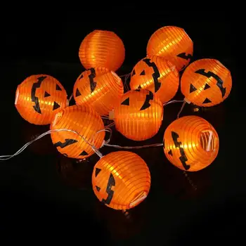 10 LED Oranžinės spalvos Poliesterio Moliūgų String Pasakų Žibintai Žibintų Šiltai Balta Akumuliatorius Eksploatuojamas Šviesos Medis Pakabukas Helovinas Namų Dekoro