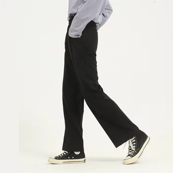 Vyrų Japonija Korėja Streetwear Vintage Mados Slim Fit, Tiesios Kelnės Pavasario Vasaros Kelnės Vyrams, Verslo Atsitiktinis Ziajać Kostiumas
