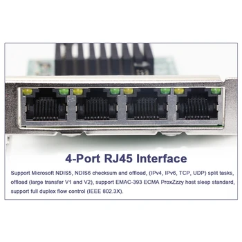 Tinklo plokštė, 4 Port Gigabit Ethernet 10/100/1000M PCI-E PCI Express 4X Gigabit Ethernet 