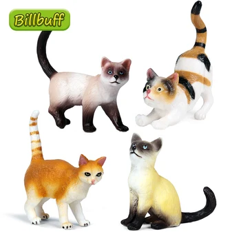 Modeliavimas Gyvūnų Kietas ABS Augintinio Namuose Kačių Modelis figūrėlių Kolekcija Miniatiūriniai Pažinimo Švietimo Žaislai vaikams Dovanų
