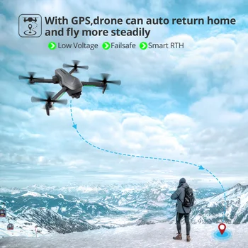 Šventosios Akmens HS470 GPS Drone 5G 4K FHD vaizdo Kamera Su 2Axis Anti-shake Gimbal Profissional Drone 1000M FPV tiesioginio Vaizdo Perdavimo