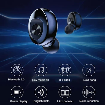 XG12 TWS Bluetooth 5.0 HiFi Rankų Bevielės Žaidimų Ausinės Ausinių su Mikrofonu