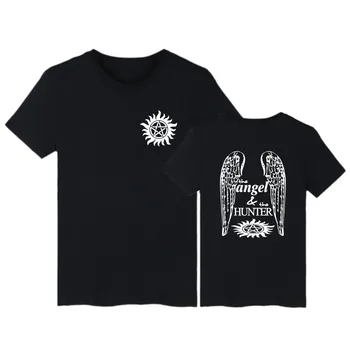 Antgamtinių Angelas Ir Medžiotojas marškinėliai Vyrams, Moterims, Winchester Broliai marškinėlius (t-shirt Vyrai Mada marškinėliai, Prekės ženklo Drabužių