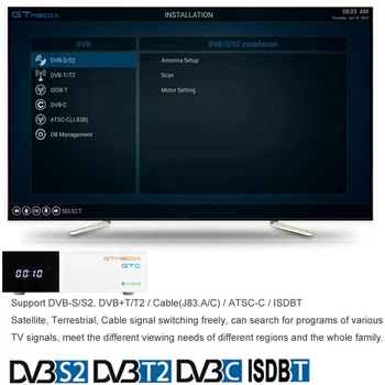 4K UHD Gtmedia GTC Palydovinės Televizijos imtuvai Smart Android TV box pastatytas 