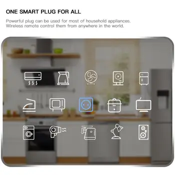 16A Smart Wifi ES Kištukinis Su Valdymo Balsu Energijos taupymo Dalis Kontrolės Tuya Dirba Su Alexa 