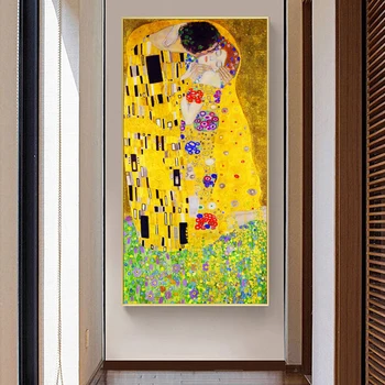 Gustavo Klimto Bučinys Plakato spauda ant Drobės, Sienos Menas Žinomų Tapybos ant Sienų Tapyba, skirtą Kambarį Namuose Cuadros Apdaila