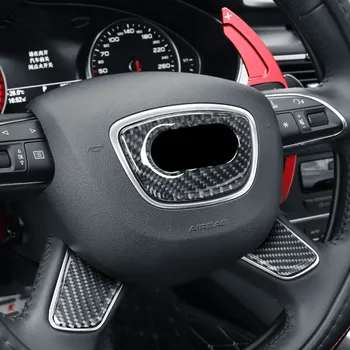 Anglies Pluošto Vairas Decal Apdaila Padengti Apdaila Audi A6 C7 2012-2018 Automobilių Stiliaus Interjero Priedai