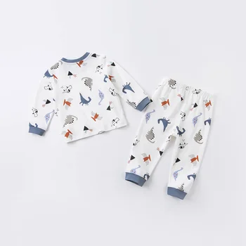 DB16090 dave bella rudenį kūdikių berniukų mados animacinių filmų spausdinti pižama naujagimiui apatiniai atsitiktinis sleepwear 2 vnt kostiumas