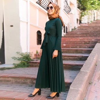 Ramadanas Eid Abaja Kaftan Mubarakas Plisuotos Hijab Musulmonų Caftan Dress Dubajus Turkijos Suknelės Islamo Drabužių Abayas Moterų Islamas