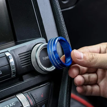 Mėlyna Aliuminio priekinis žibintas Tūris Tonas Valdymo Rankena, Padengti Žiedas Apdaila, Interjero Aksesuarai Ford Mustang-2019