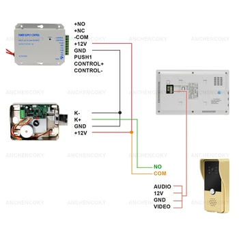 Anchencoky7 colių Vaizdo Duris Telefono Ryšio Vaizdo Doorbell Kameros Palaikymo Elektroninės spynos Atrakinti Namų Saugos Sistemos