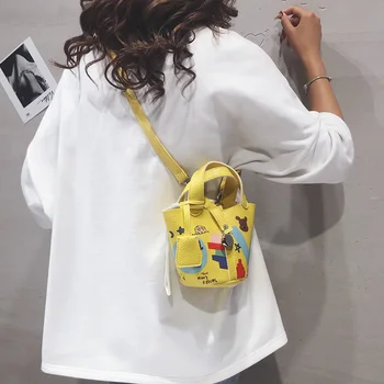 Ins Karšto PU Odos Kibirą Krepšiai Moterų 2020 M. Atsitiktinis Mažų Pečių Krepšys Mados Moterų Kelionės Prekės Dizainerio Rankinės