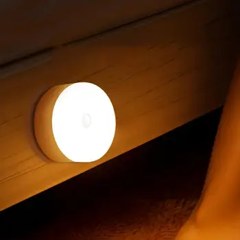 Belaidis USB Spinta Naktį Lempos Judesio Jutiklis LED Nakties Šviesos Laiptai, Miegamojo Spinta Kabineto Sienos Naktį Jutiklis Šviesos Ночники
