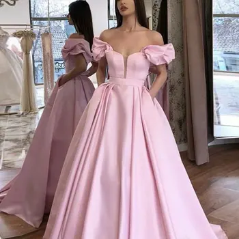 Reljefiniai rankovėmis trumpą satino prom šalies vakarinės suknelės vestido de noiva sereia suknelė satino chalatas de soiree elegantiškas frock 2020 m.