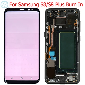 Originalus S8 LCD Samsung Galaxy S8 Plus Ekranas Su Rėmo Ekranas Samsung S8 G950F G955A LCD Jutiklinis Ekranas Raudona Šešėliai