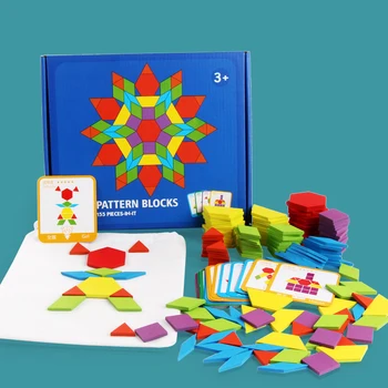 155 VNT. Dėlionės Švietimo Žaislai Vaikams, Kūrybiniai Žaidimai Dėlionės Mokymosi Vaikai Besivystančiose Mediniai Geometrinės Formos Žaislai