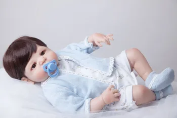 BZDOLL 55cm Full Body Silikono Reborn Baby Lėlės, Žaislai Tikroviška Žaisti Namuose Žaislas Naujagimis Berniukas Kūdikių Kalėdų Dovana, Vonioje Dušo Žaislas