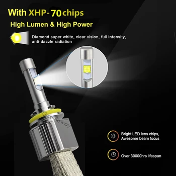2X D1S D2S Automobilių stiliaus LED lemputė, priekinis žibintas XHP-70 chip Auto Rinkinys Rūko Lemputės Šviesos Žibintai H4, H7, H8, H9 H11 9005 9006 9012 rūko žibintas