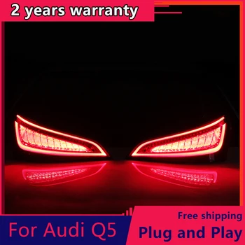 KOWELL Automobilių Stiliaus Audi Q5 2009-m. LED Uodega Lempos galiniai kamieno lempos dangtelis drl+signalas+stabdžiu+atvirkštinės Dinaminio vairavimo užpakalinis žibintas