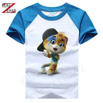 Berniukų marškinėliai Vasaros Gražių Animacinių filmų T-shirt Vaikams Drabužių Mergaičių Drabužius Berniukas Ir Girs, T-marškinėliai Kūdikio marškinėliai 44 Katės