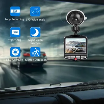Brūkšnys kamera Full HD 1080P Car Video Recorder Car DVR Brūkšnys Kamera HD Ciklo Įrašymo Naktinio Matymo Brūkšnys Cam Vaizdo įrašymo Dashcam
