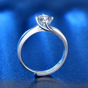 Reguliuojamo dydžio 1ct 2c D spalvos klasikinis dizainas vestuvių vestuvių jubiliejų moissanite žiedas prabanga moteris dovaną nemokamas pristatymas