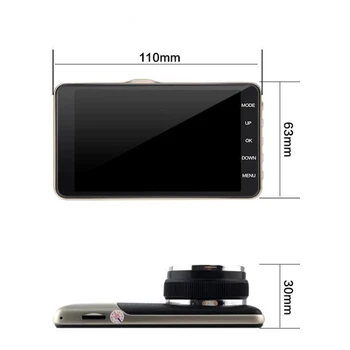 4.0 colių 170 Laipsnių LCD HD DVR Automobilinis vaizdo Kamera 8GB-32GB IR Eismo Skaitmeninio Vaizdo įrašymo Tachografo Sulankstomas Stebėti Automobilių DVR Recorder