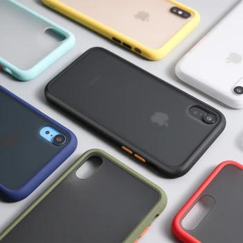 Xilecaly antidetonaciniai Šarvai Atveju iPhone, 11 Pro 7 8 Plius XR XS Max Skaidrus Silikoninis Telefono Atvejais Matinis Sunku Galinį Dangtelį Rubisafe