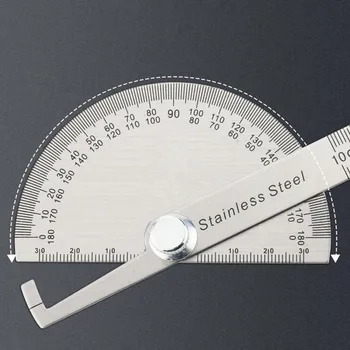 180 Laipsnių Daugiafunkcinis Goniometer Reguliuojamas Matlankis, Nerūdijančio Plieno, Kampo Ieškiklis Valdovas Staklininkas Matavimo Įrankiai