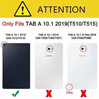 Apversti Coque Verslo Tablet Case For Samsung Galaxy Tab 10.1 colių (2019 m.) Odos Galinį Dangtelį SM-T510 SM-T515 T510 T515 Funda