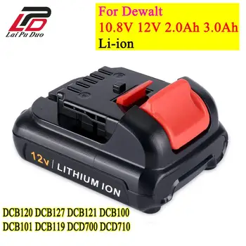 Už Dewalt 10.8 V 12V įrankio Baterija MAX Li-ion 2.0 3.0 Ah Ah DCB120 DCB127 DCB121 DCB100 DCB101 DCB119 DCD700 DCD710