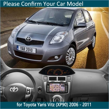 Toyota Yaris Vitz XP90 2006-2011 m. 90 2010 prietaisų Skydelio Kilimėlis Padengti Trinkelėmis CoverDash kilimėlis Vidinės Saulės Pavėsyje, galiniu langu Automobilių Reikmenys