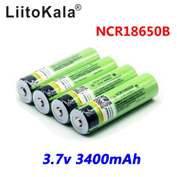 8pcs Liitokala nauji originalus 18650 baterija 3400 mah, 3,7 v ličio baterija NCR18650B 3400mah žibintuvėlio baterijos.
