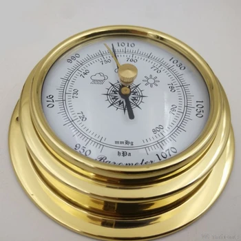 4 Cm 4 VNT./set Termometras su Drėgmėmačiu Barometras Laikrodžiai Laikrodis Vario Apvalkalas, Cirkonio Jūrų Oras Stotis N06 20