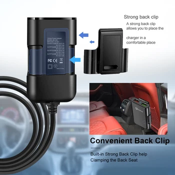 4 USB Automobilinis Įkroviklis Greitai Įkrauti 3.0 Automobilinis-Kroviklis su 1.7 m Laidas Tablet Išmaniojo telefono 