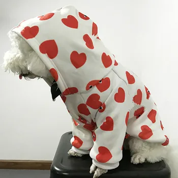 Rudens ir žiemos banga prekės unikali meilės spausdinti pet hoodie drabužius, šunų kačių plius aksomo kostiumas praleisti šiltą Kalėdų laimingas