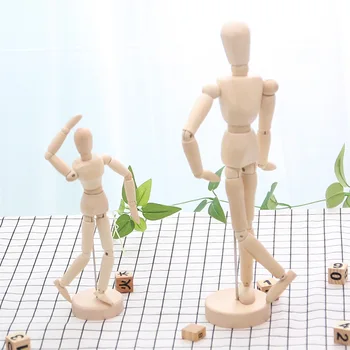 Medinės Lėlės Statulėlės Vaikų Žaislas Bendras Modelis Lanksčiai Kilnojamojo Vyras Menininkas Mažų Medienos Bendras Lėlių dėl Vaikas Namų Puošybai